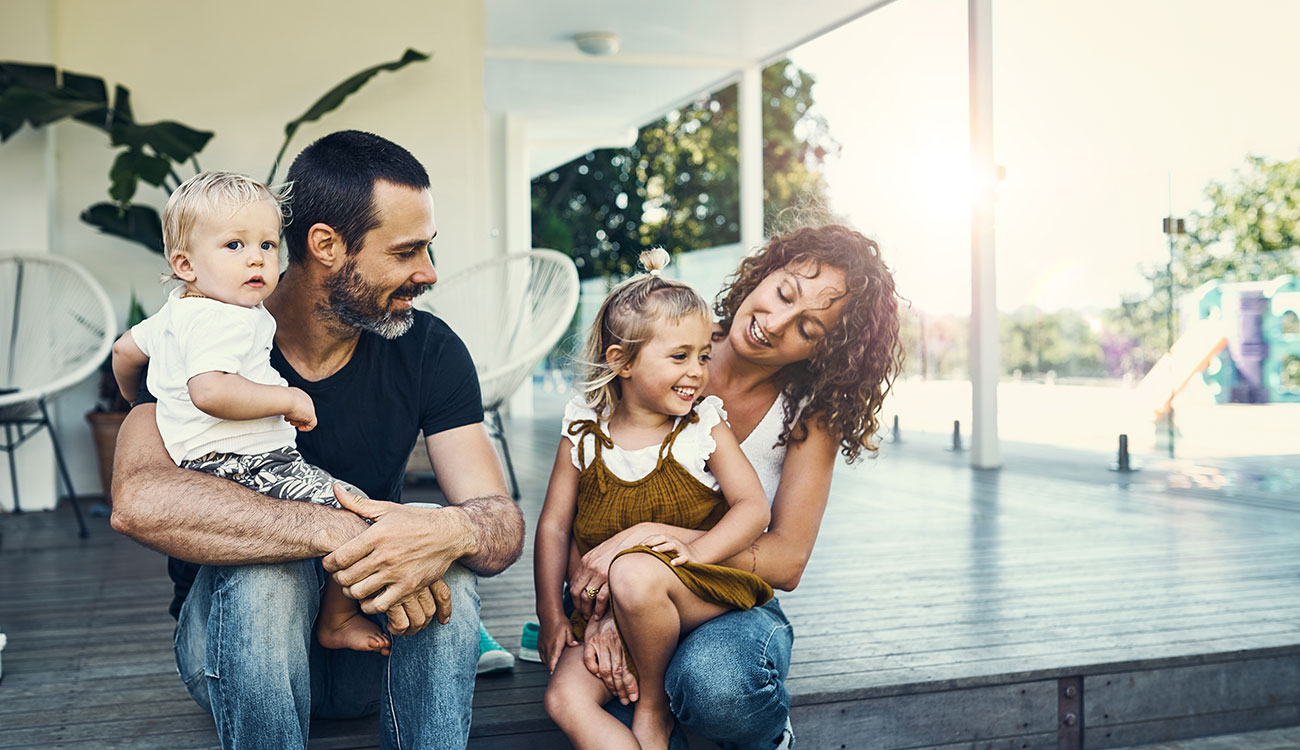 happy family at home on northern rivers